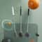 Long Handle Silicone Toilet Brush Black TPR Bathroom Cleaner 1