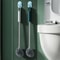 Long Handle Silicone Toilet Brush Black TPR Bathroom Cleaner 7