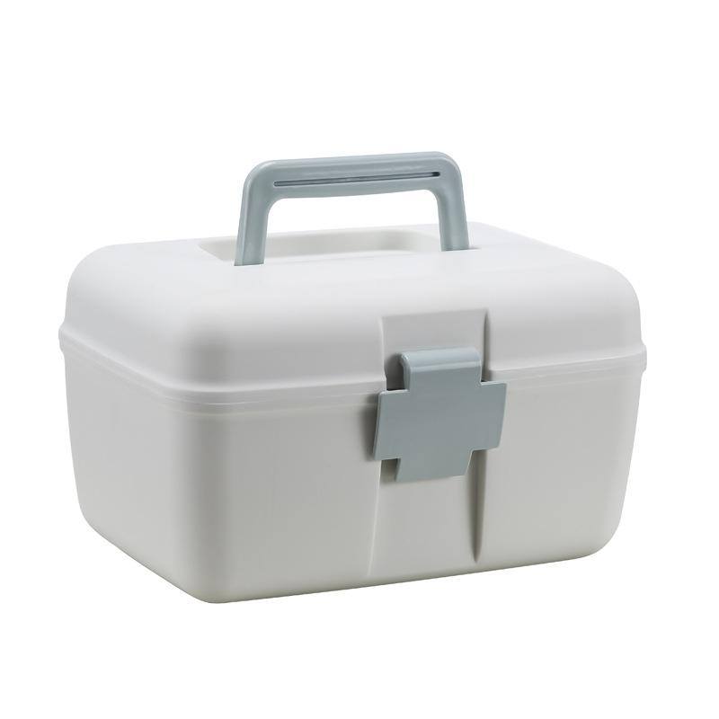 Double Layer Portable Medicine Box with Sealed Divided Storage & Childproof Safety Buckle