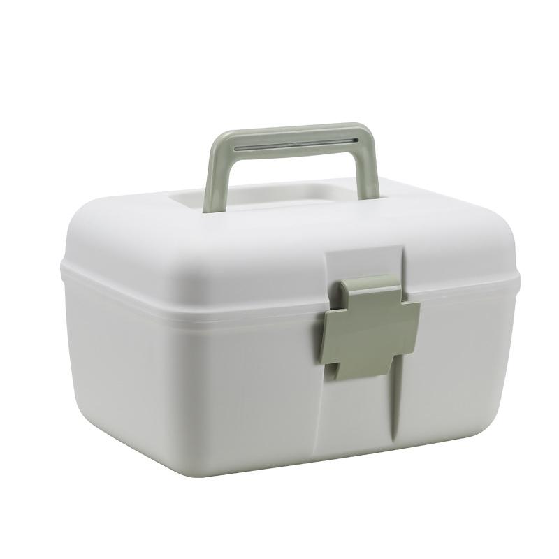 Double Layer Portable Medicine Box with Sealed Divided Storage & Childproof Safety Buckle