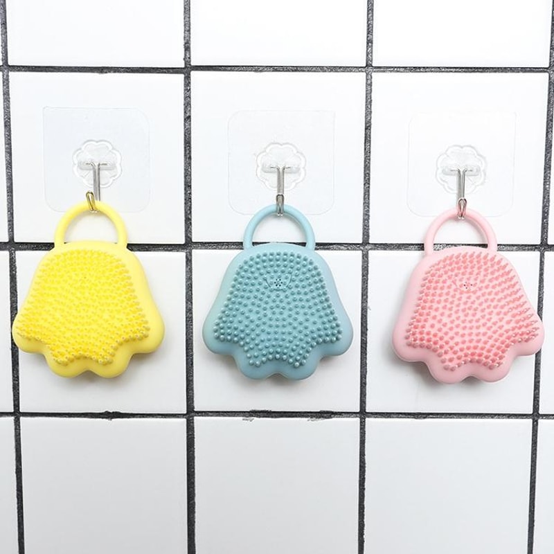 Silicone Cat Claw Bath Brush with Shampoo Dispenser Massage Shower Scrubber