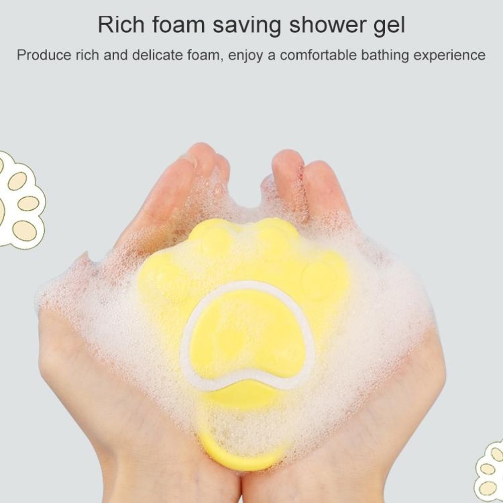 Silicone Cat Claw Bath Brush with Shampoo Dispenser Massage Shower Scrubber
