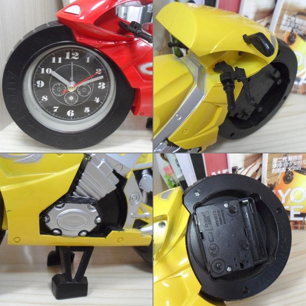 Creative Motorcycle Alarm Clock Desk Clock Model Decorative Shelf Gift 3