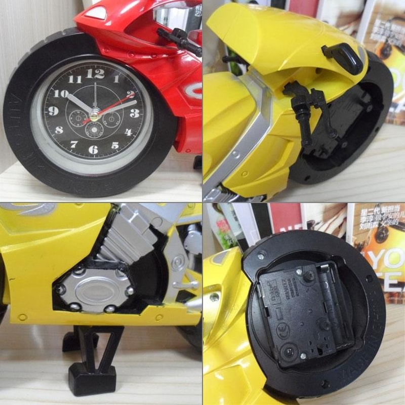 Creative Motorcycle Alarm Clock Desk Clock Model Decorative Shelf Gift 3