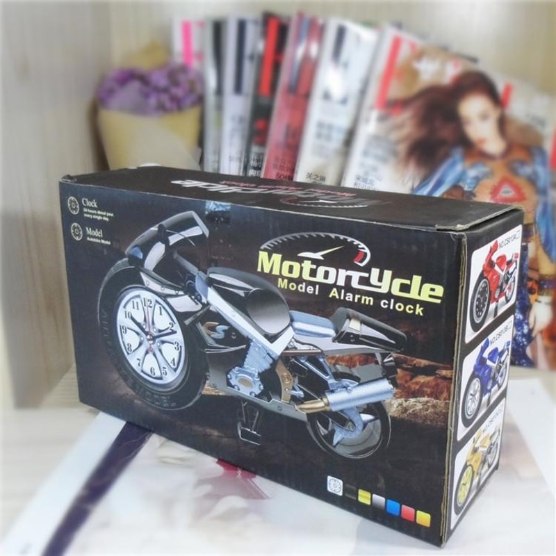 Creative Motorcycle Alarm Clock Desk Clock Model Decorative Shelf Gift 4