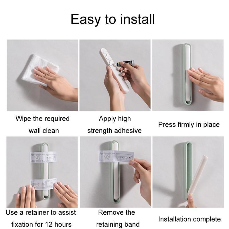 Balcony No Punch Foldable Clothes Hanger Rack Wall Mounted Adhesive Space Saving Organizer