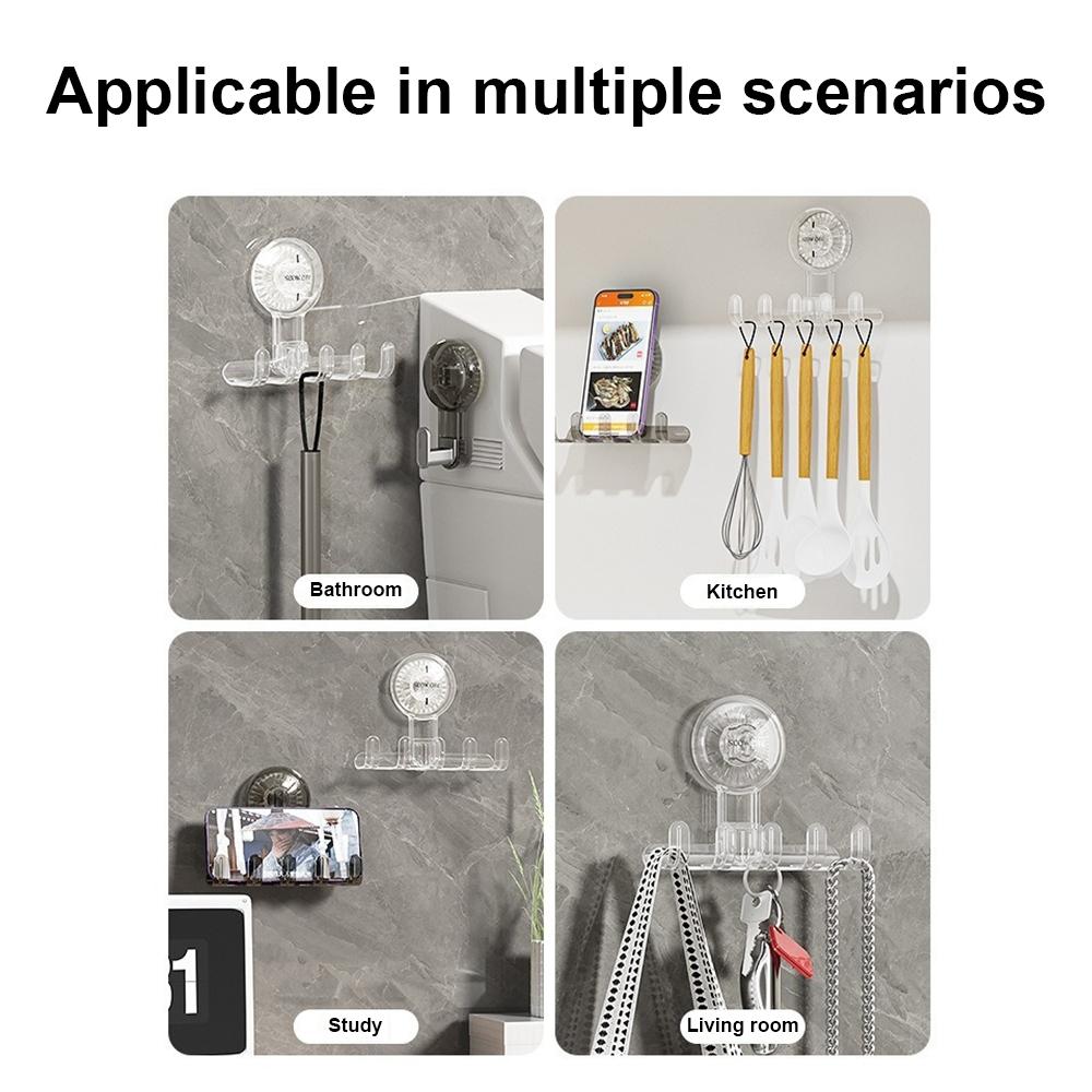 Multifunctional Suction Cup Hook Storage Rack Traceless Adhesive Wall Hook Organizer