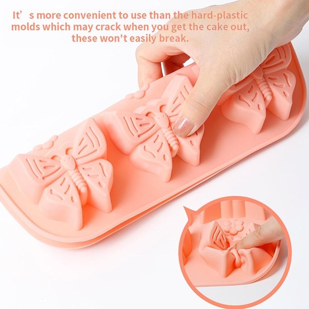 Silicone Cake Mold Jelly Cake Mold, Mousse Baking Tray for Heart & Butterfly Desserts