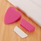 Windproof Adhesive Door Stopper Storage Box Silent Anti Collision PVC Door Holder Pink