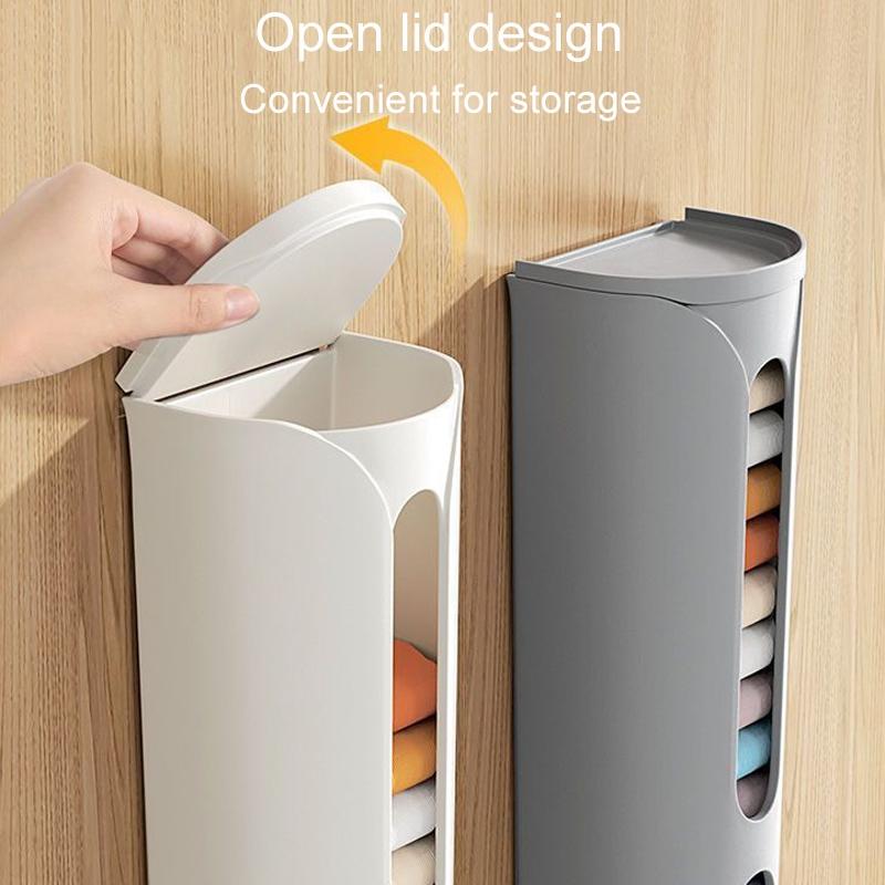 Wall Mounted Underwear Organizer & Sock Storage Box, No Drill Panty Organizer Space Saving Rack