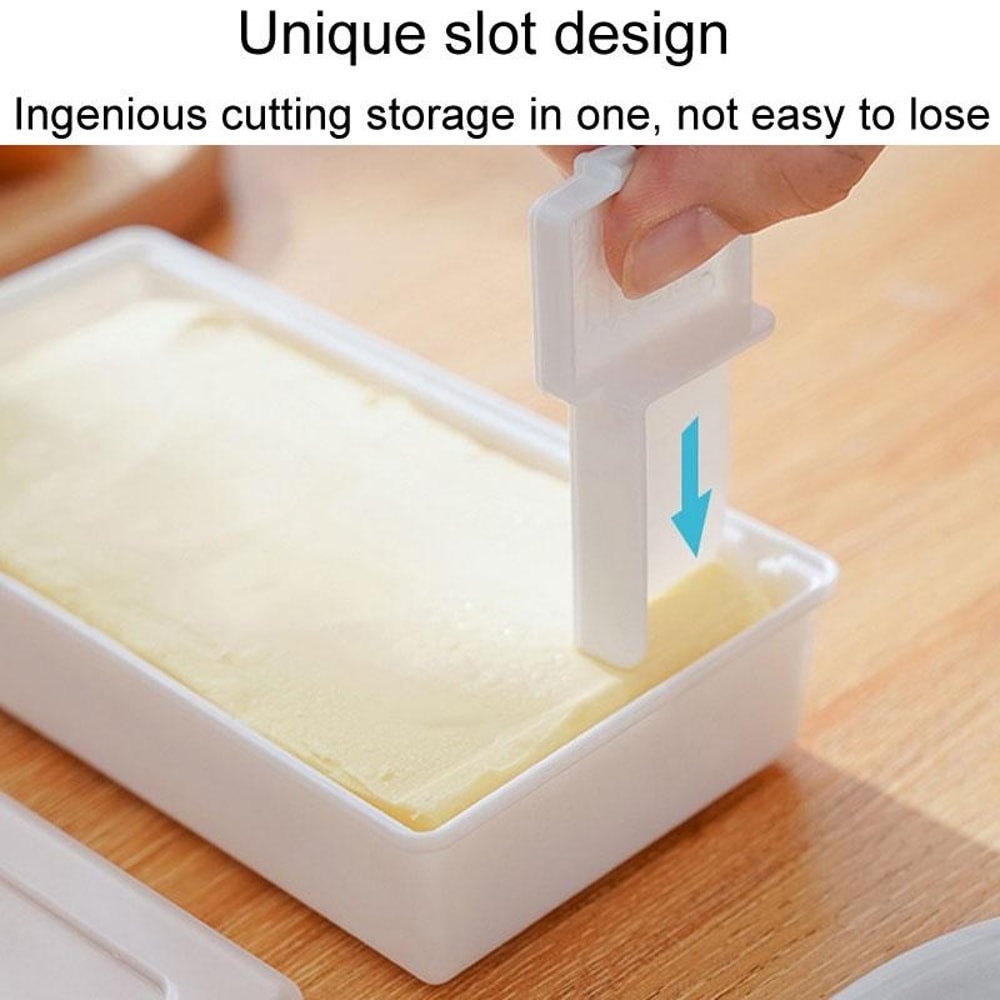 Square Butter Cutting Storage Container with Lid, Cheese & Butter Cutter Box, Portion Control Keeper