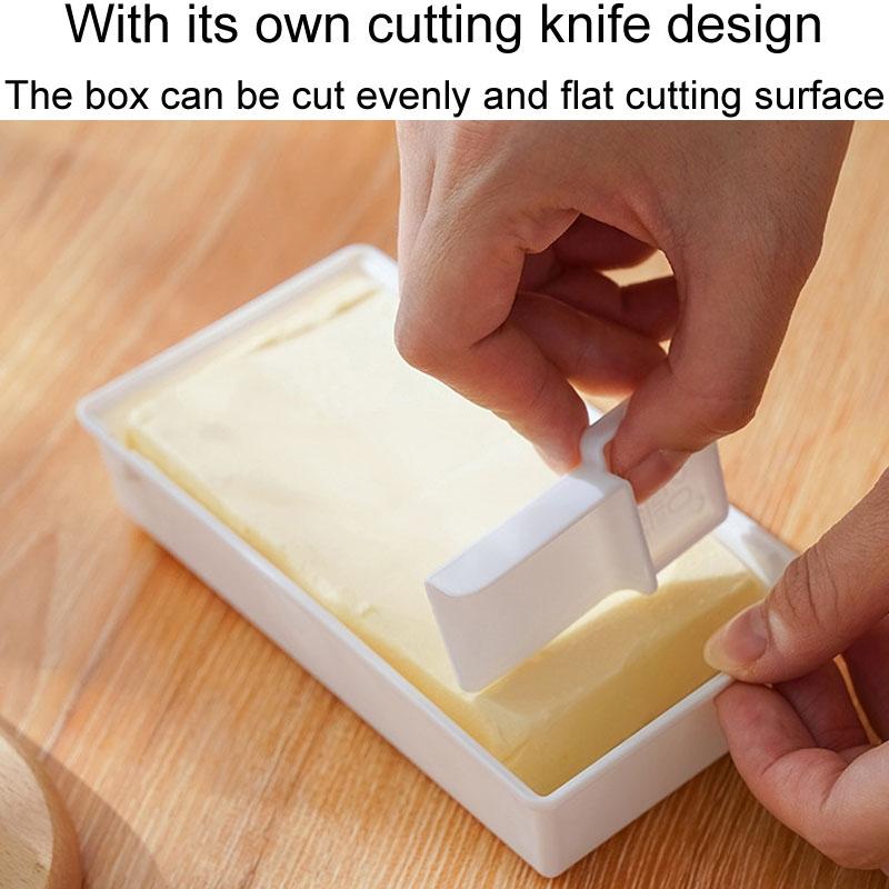 Square Butter Cutting Storage Container with Lid, Cheese & Butter Cutter Box, Portion Control Keeper