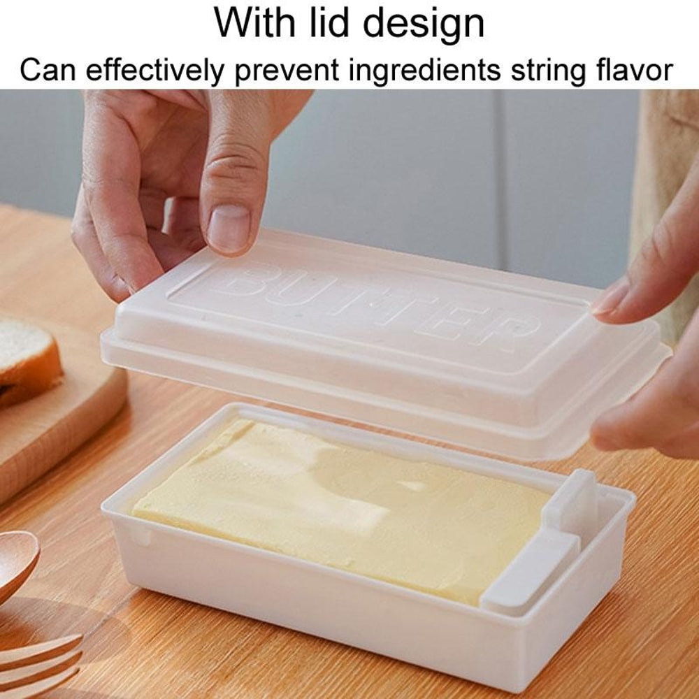 Square Butter Cutting Storage Container with Lid, Cheese & Butter Cutter Box, Portion Control Keeper