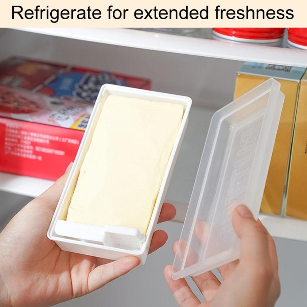 Square Butter Cutting Storage Container with Lid, Cheese & Butter Cutter Box, Portion Control Keeper