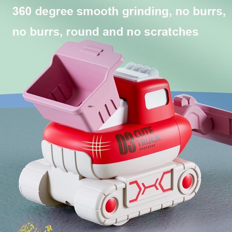 Cartoon Press and Go Inertia Toy Car Set for Kids Construction Play Vehicles