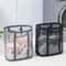 Wall Mounted Mesh Laundry Basket Foldable Portable Laundry Hamper with Handles
