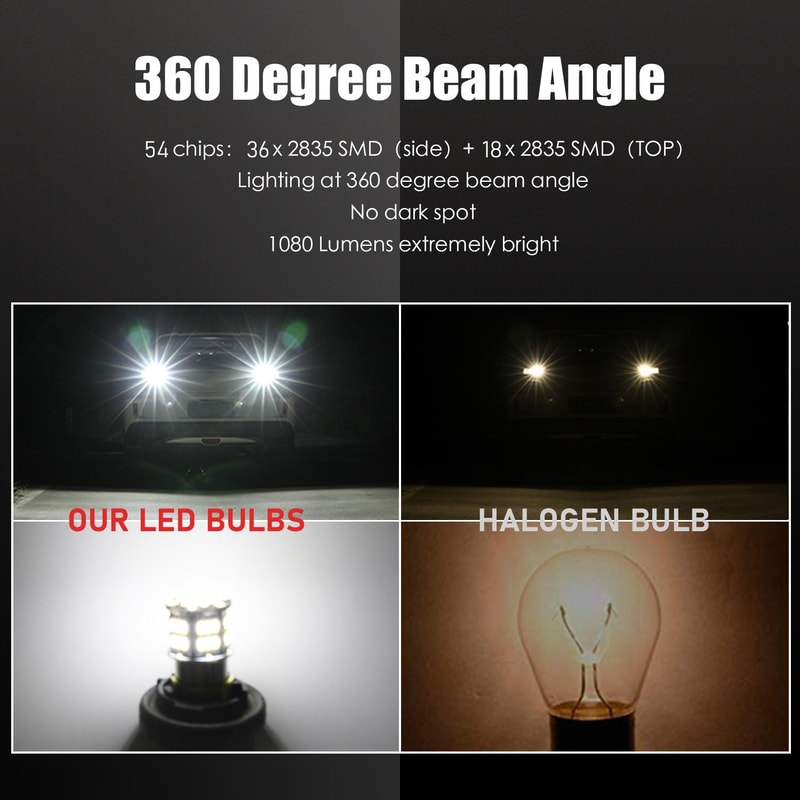 LED Brake Light Bulb White High Brightness Car Tail Light Replacement