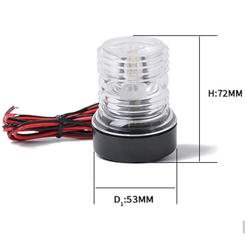 Marine LED Navigation Light Waterproof Boat Stern Anchor White Light for Yacht & RV
