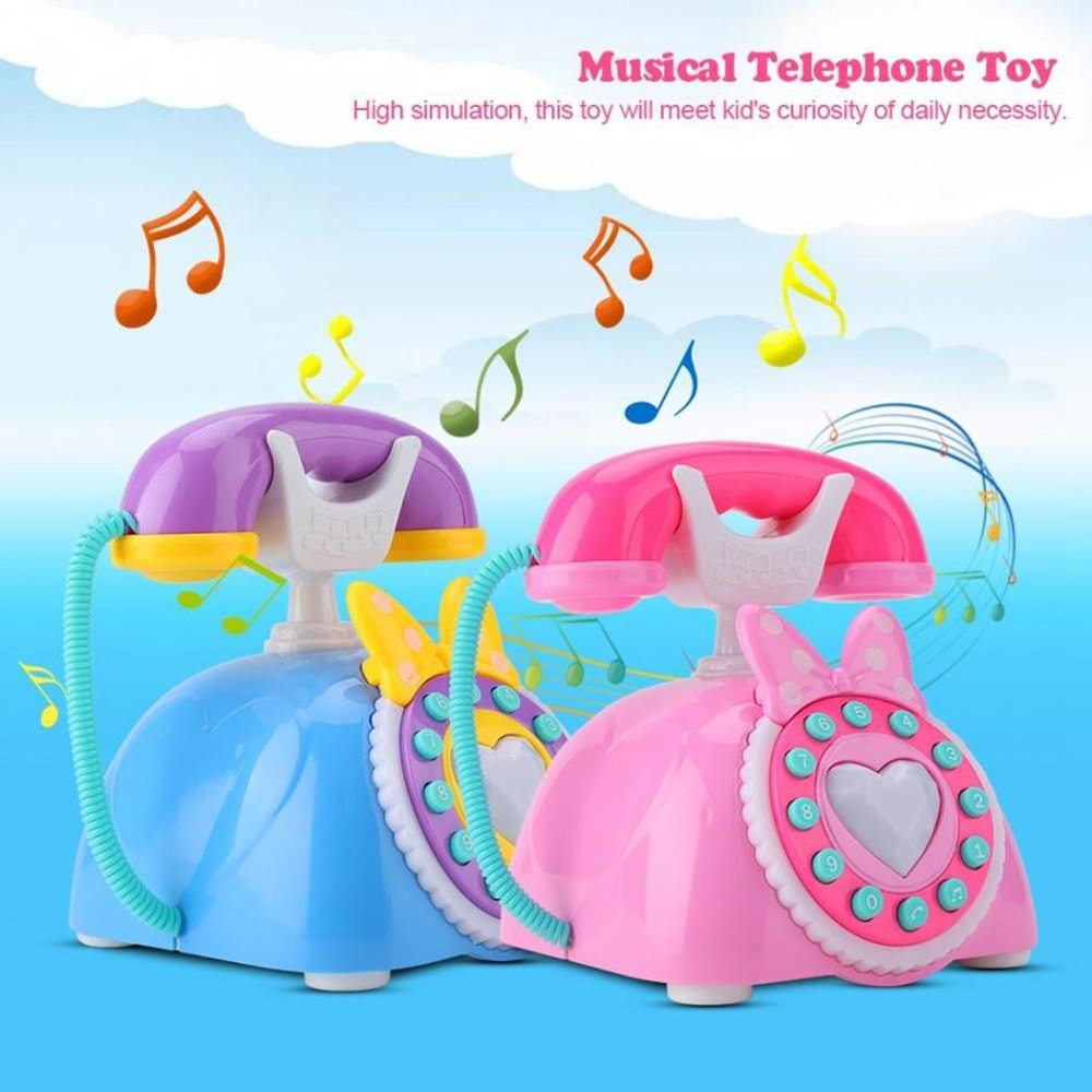 Interactive Baby Phone Toy Retro Musical Educational Toy Phone For Toddlers Pink Early Learning Sen 4