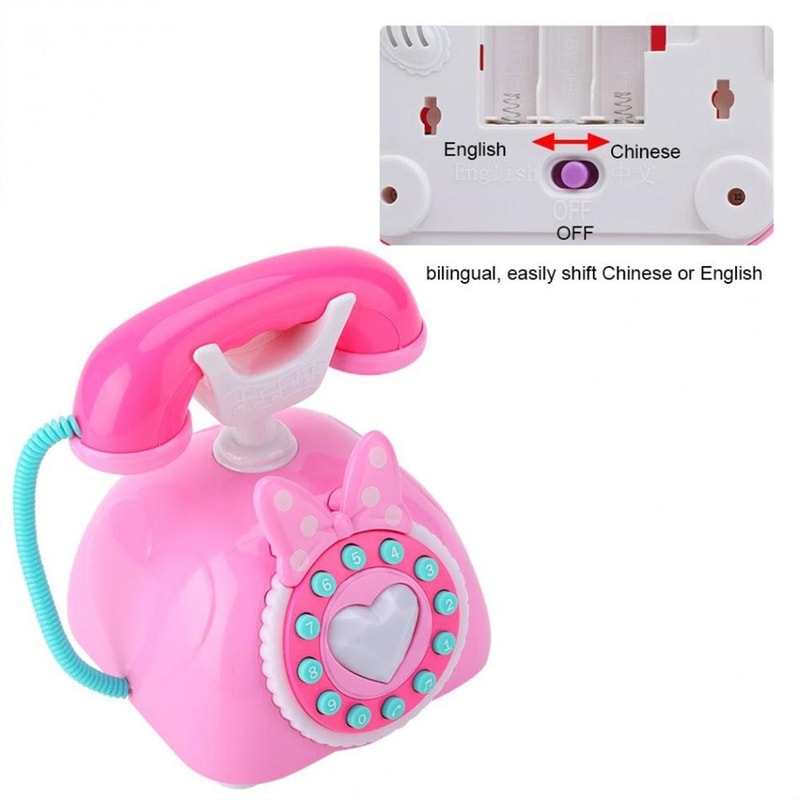Interactive Baby Phone Toy Retro Musical Educational Toy Phone For Toddlers Pink Early Learning Sen 6