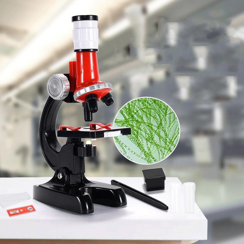 Kids Microscope Educational Science Experiment Kit with LED Light for Students