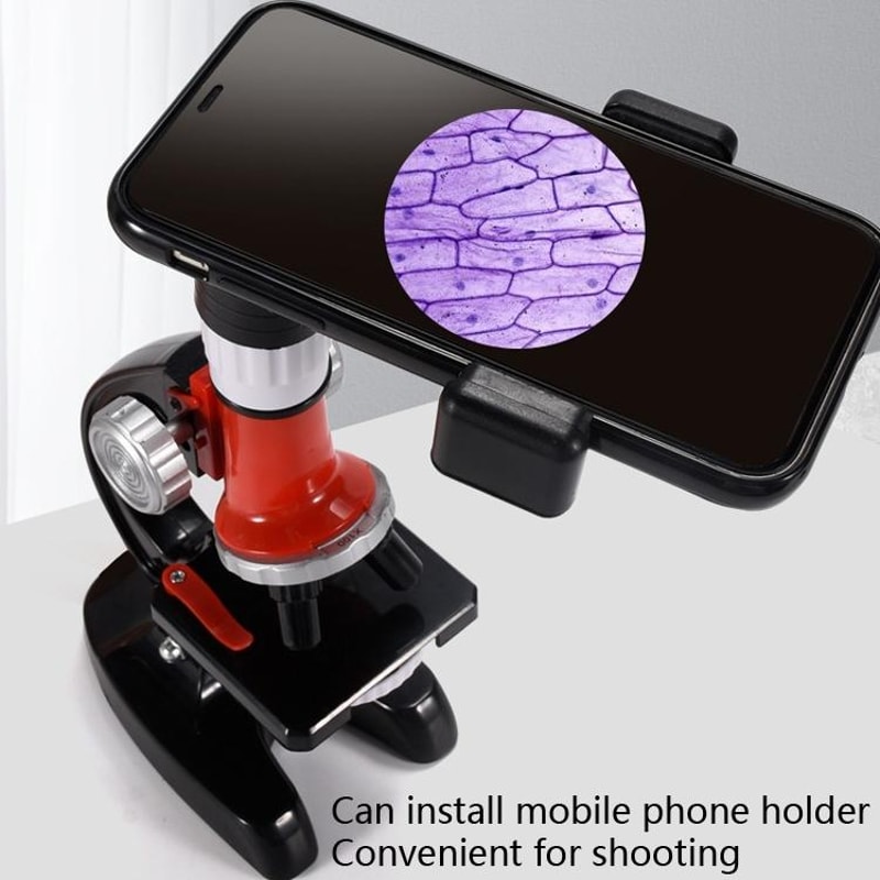 Kids Microscope Educational Science Experiment Kit with LED Light for Students