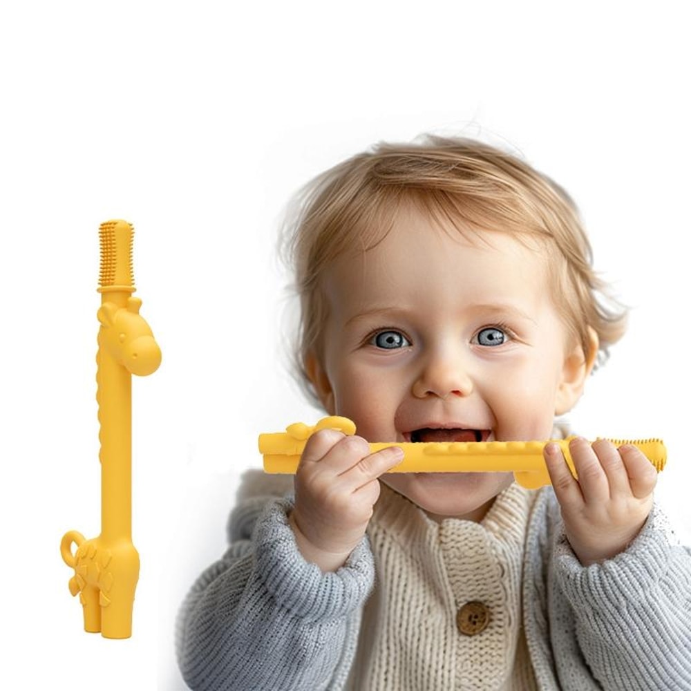 Baby Giraffe Silicone Teething Stick Food Grade Silicone Baby Gum Relief Teether Toy