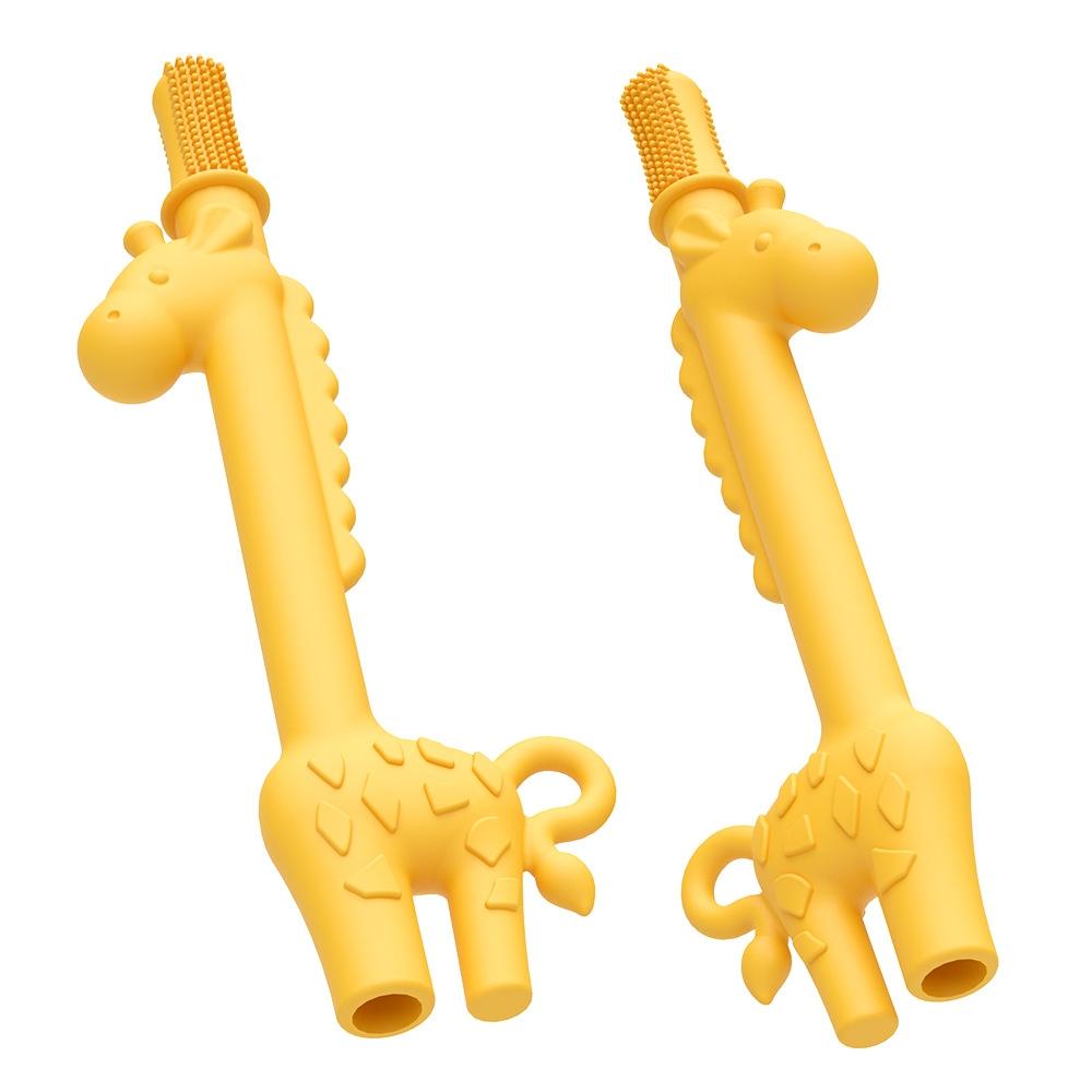Baby Giraffe Silicone Teething Stick Food Grade Silicone Baby Gum Relief Teether Toy