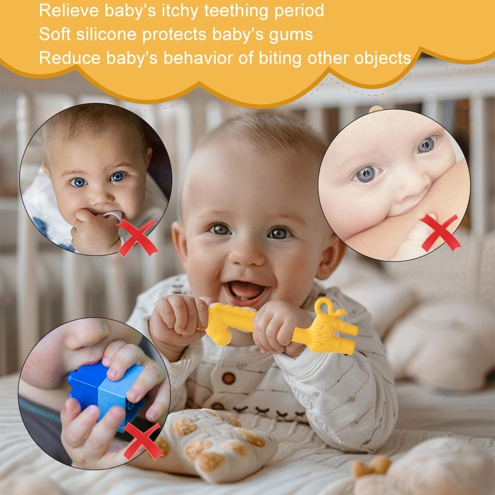 Baby Giraffe Silicone Teething Stick Food Grade Silicone Baby Gum Relief Teether Toy