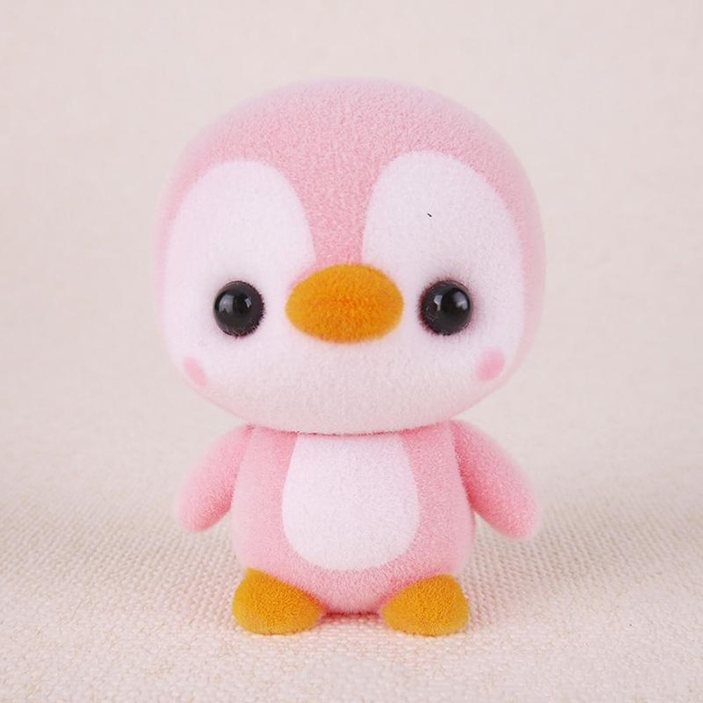 Cute PVC Bear Doll Flocking Animal Figurine Kids Gift Decorative Desk Ornament 8
