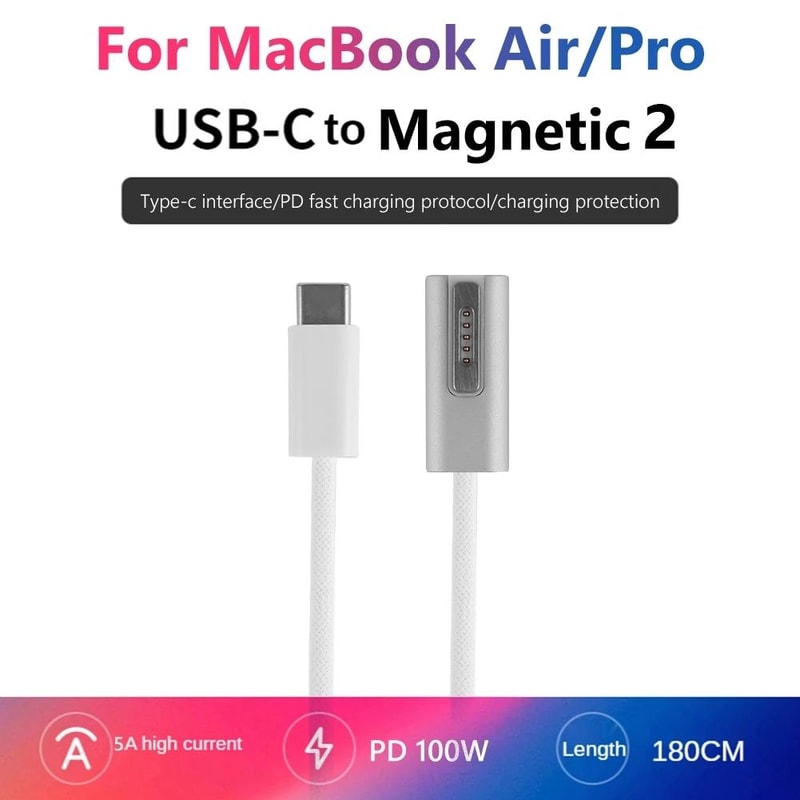 MagSafe 1 to USB-C PD Fast Charging Cable L Shaped for MacBook Air Pro