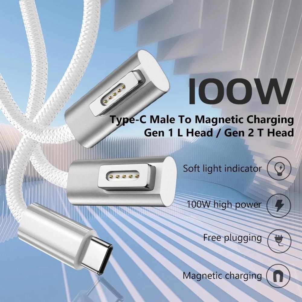 MagSafe 1 to USB-C PD Fast Charging Cable L Shaped for MacBook Air Pro