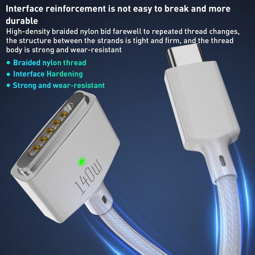 USB-C to MagSafe 3 Fast Charging Cable 2m PD 3.1 for MacBook Pro