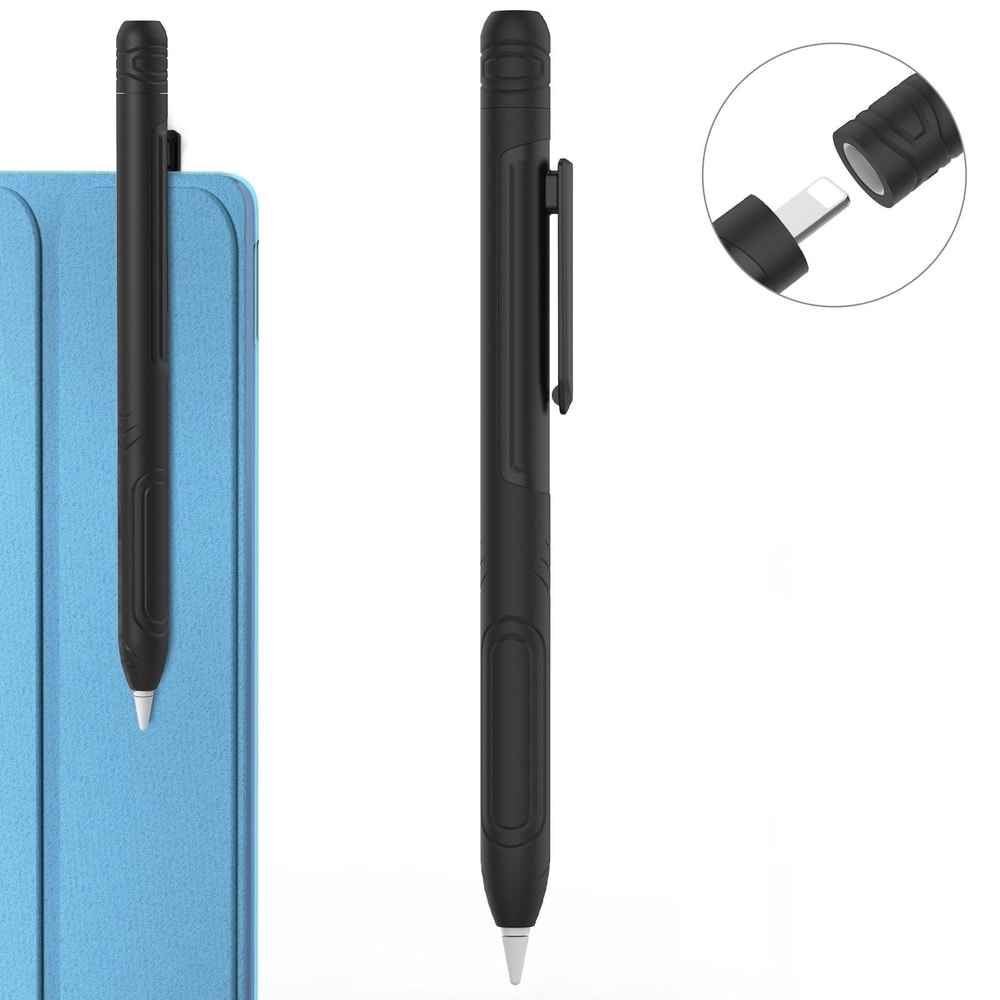 Apple Pencil 1 Silicone Protective Case with Clip Triple Defense Sleeve Anti-Scratch Cover