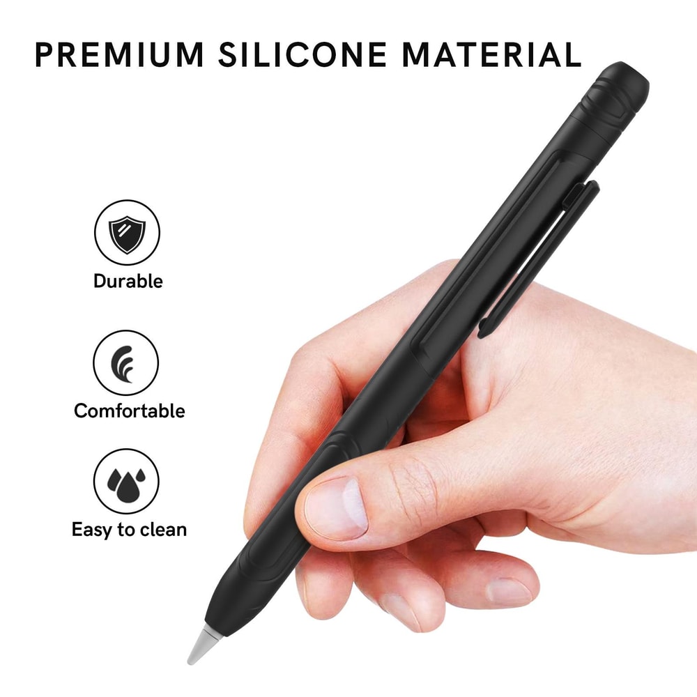 Apple Pencil 1 Silicone Protective Case with Clip Triple Defense Sleeve Anti-Scratch Cover