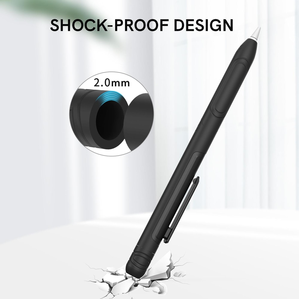 Apple Pencil 1 Silicone Protective Case with Clip Triple Defense Sleeve Anti-Scratch Cover