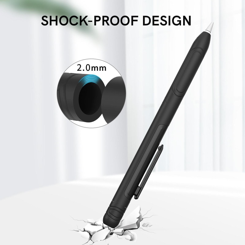 Apple Pencil 1 Silicone Protective Case with Clip Triple Defense Sleeve Anti-Scratch Cover