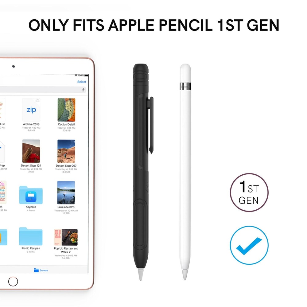 Apple Pencil 1 Silicone Protective Case with Clip Triple Defense Sleeve Anti-Scratch Cover