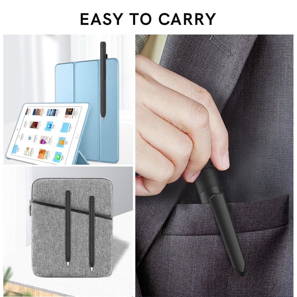 Apple Pencil 1 Silicone Protective Case with Clip Triple Defense Sleeve Anti-Scratch Cover