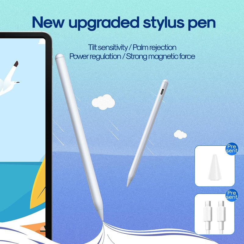 JR-X9S Active Stylus Pen for iPad with Palm Rejection, Tilt Sensitivity & Aluminum Alloy Body