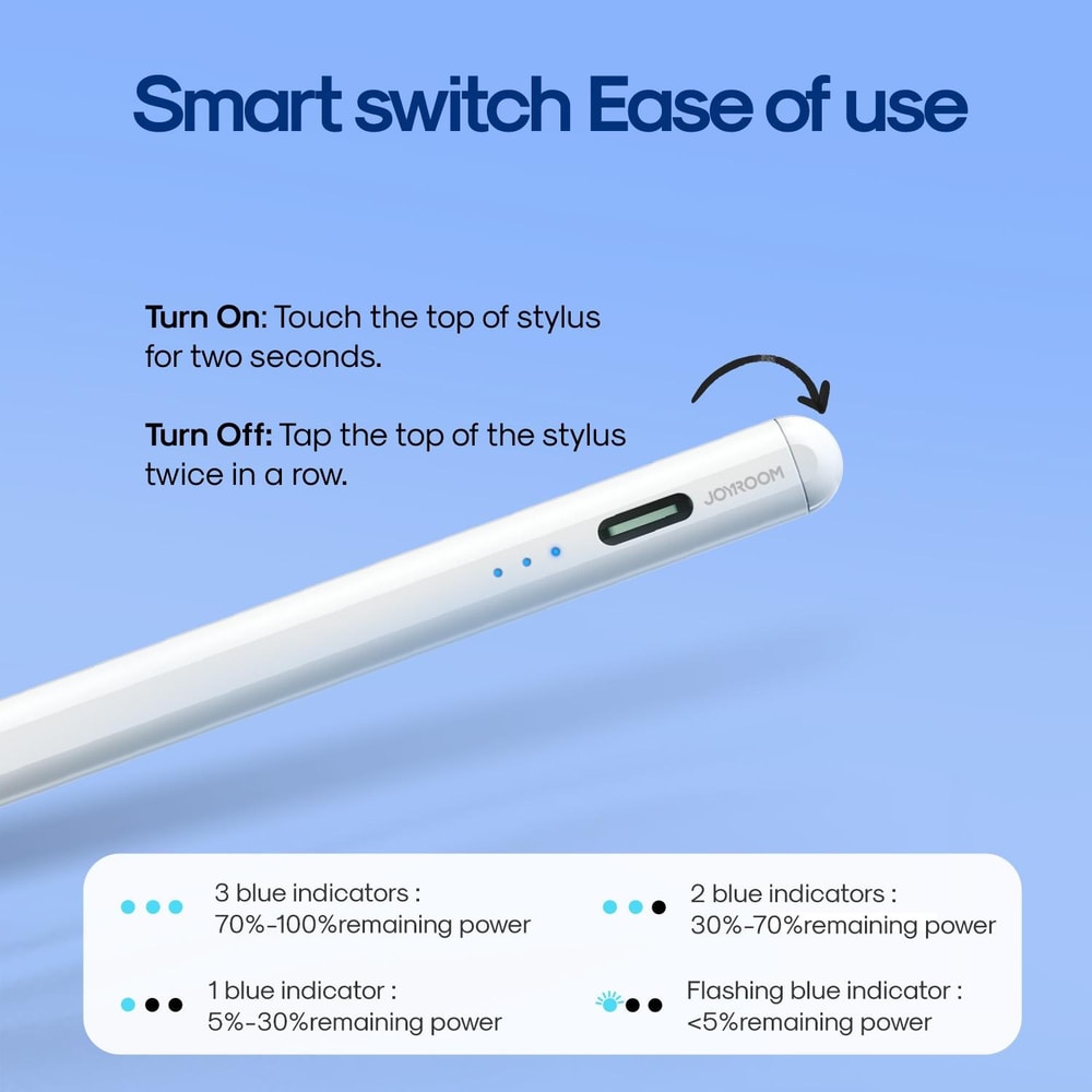 JR-X9S Active Stylus Pen for iPad with Palm Rejection, Tilt Sensitivity & Aluminum Alloy Body