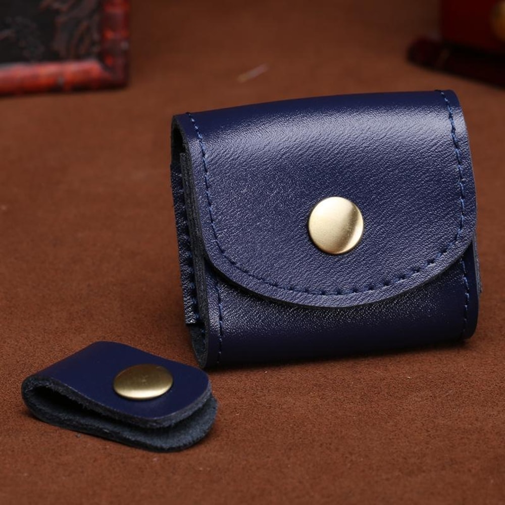 Vintage Leather Headphone Case Mini Portable Earbud Storage Pouch