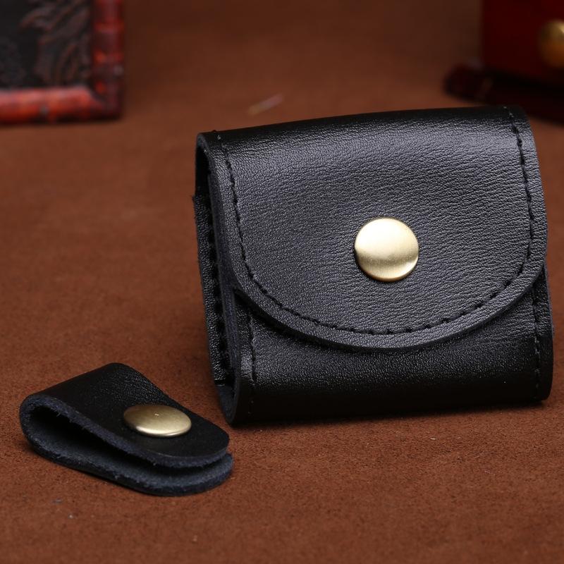 Vintage Leather Headphone Case Mini Portable Earbud Storage Pouch