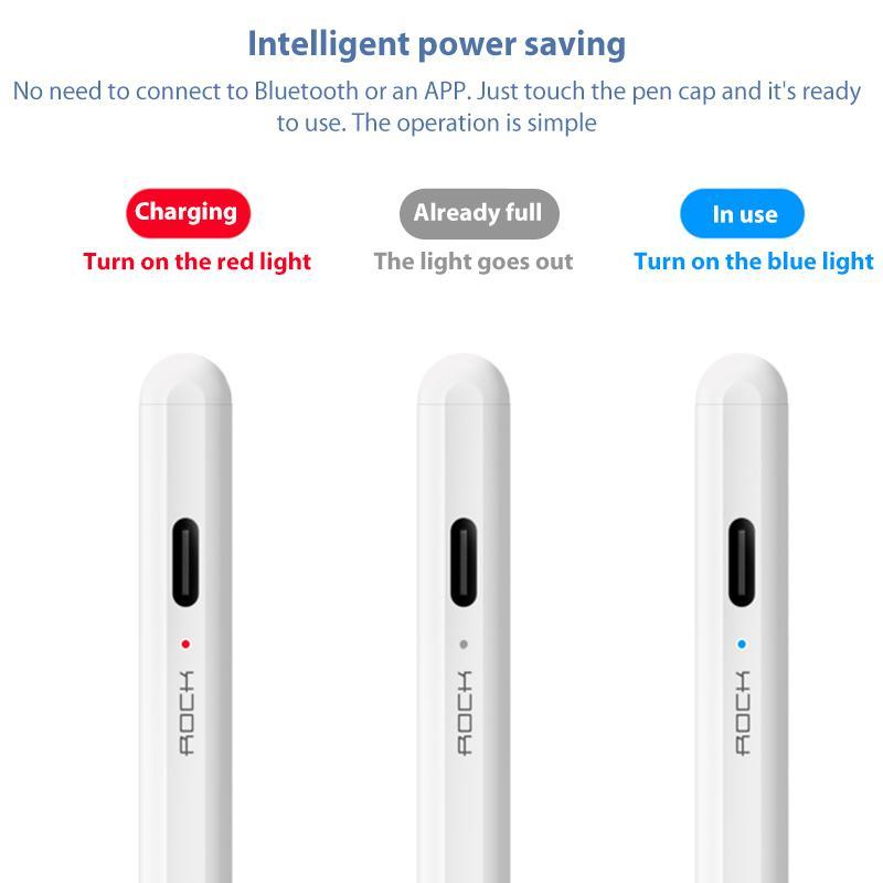 B05 Active Magnetic Stylus Pen for iPad 2018+ Capacitive Touch Pen White