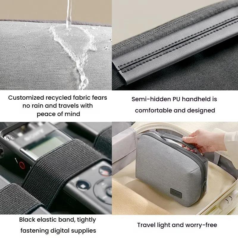 Double Layer RPET Travel Cable Organizer Bag Tech Storage Pouch
