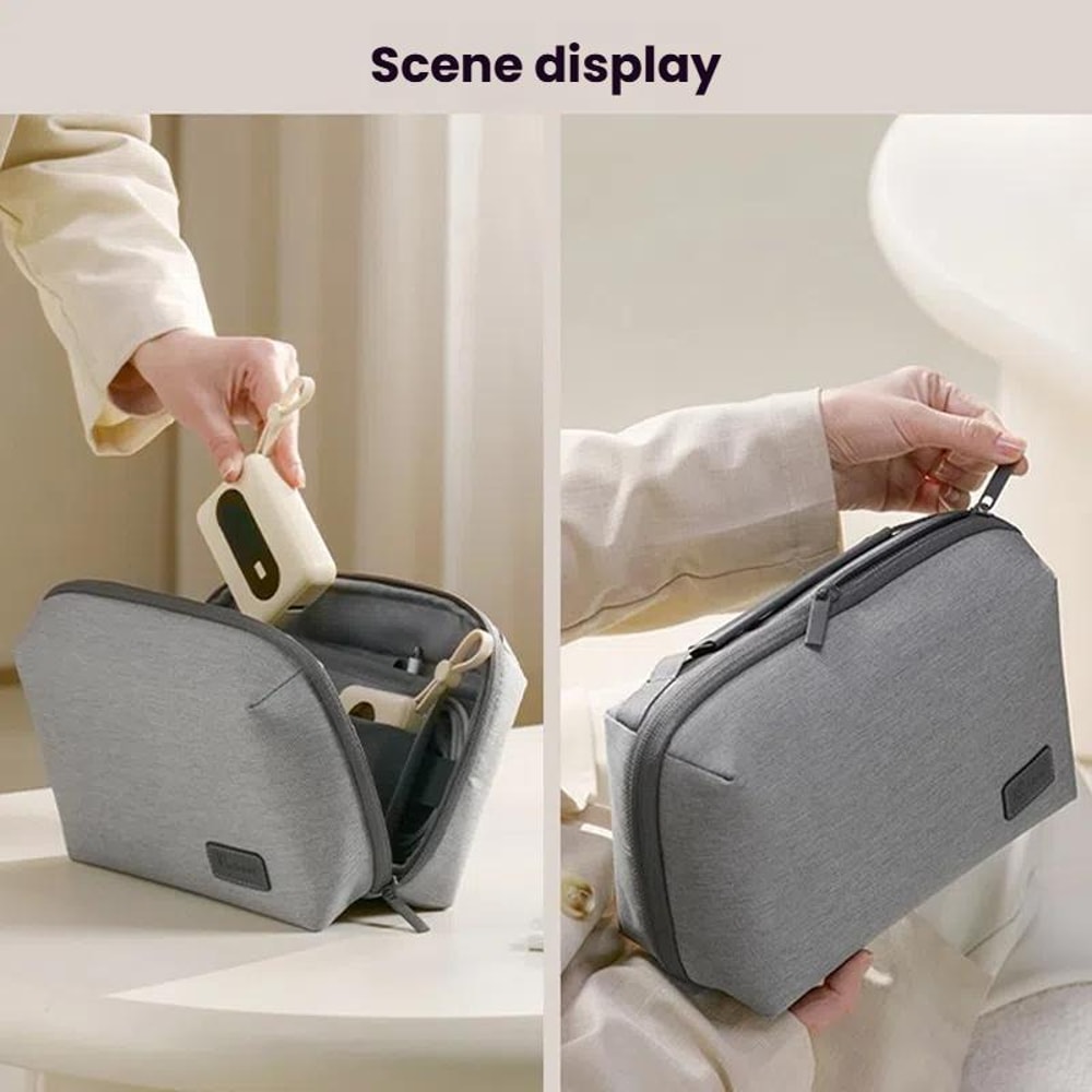 Double Layer RPET Travel Cable Organizer Bag Tech Storage Pouch