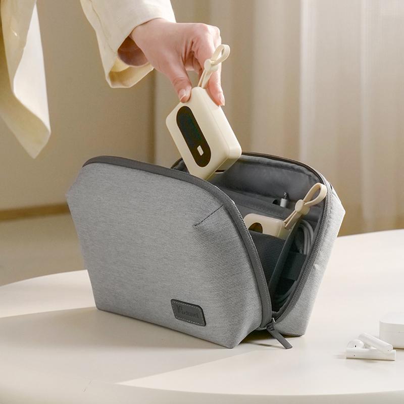 Double Layer RPET Travel Cable Organizer Bag Tech Storage Pouch