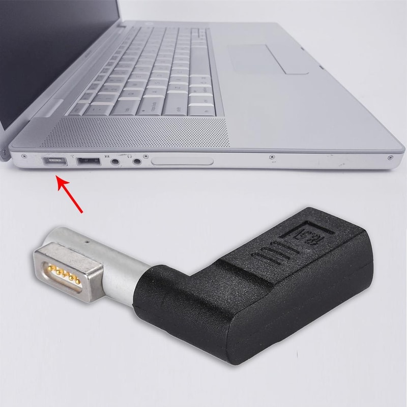 USB-C to MagSafe 1 L-Shaped Charging Adapter Type-C Female Converter for MacBook MagSafe Charging