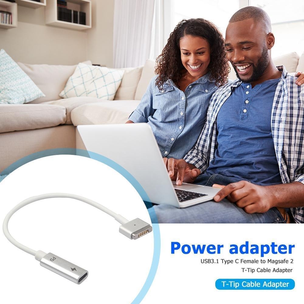MagSafe 2 to USB-C PD Charging Adapter T-Shaped Converter for MacBook
