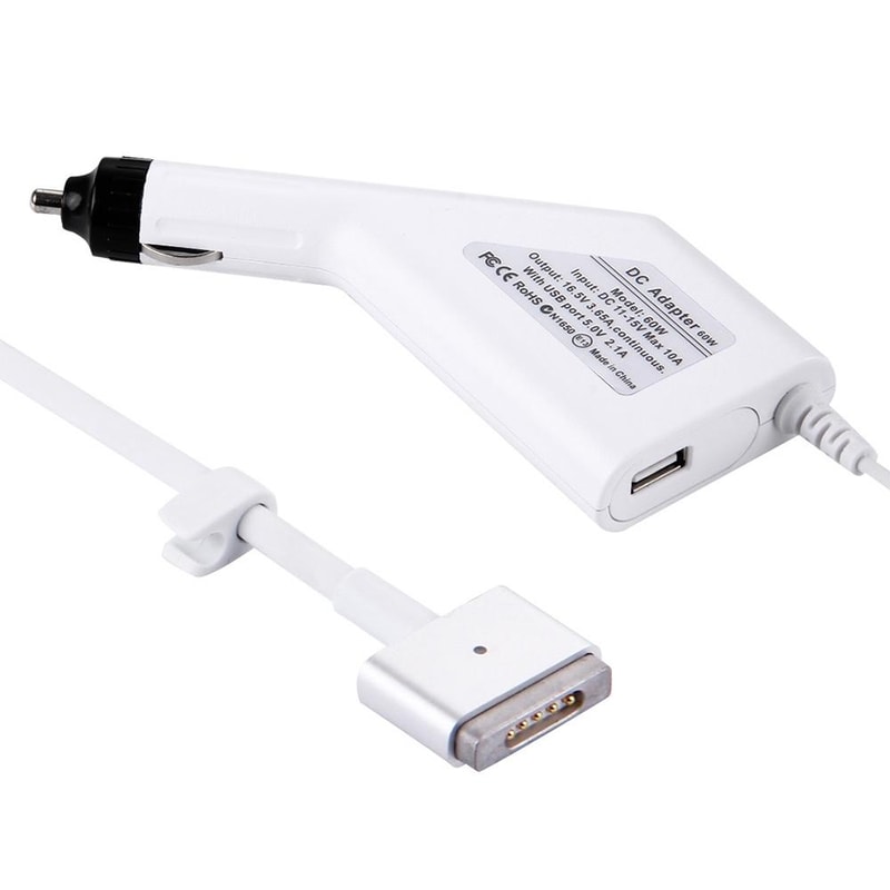 MagSafe 2 Car Charger for MacBook 16.5V 3.65A with USB Port 1.7m Cable